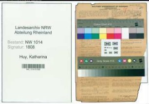 Entnazifizierung Katharina Huy , geb. 13.03.1916 (Justizangestellte)