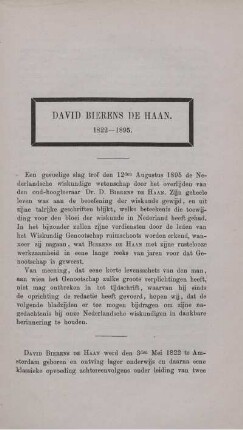 David Bierens De Haan. 1822-1895.