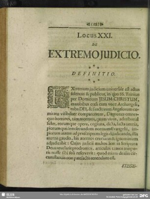 Locus XXI. De Extremojudicio