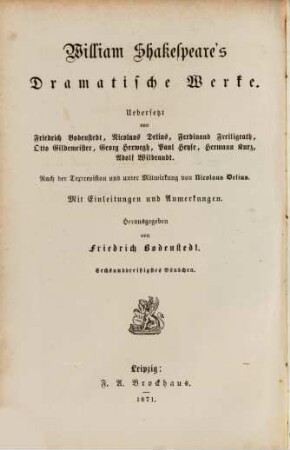 William Shakespeare's dramatische Werke, 36. Troilus und Cressida