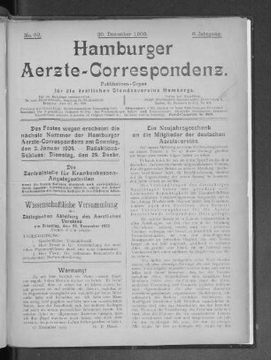 Wissenschaftliche Versammlung der Biologischen Abteilung des Aerztlichen Vereines ...