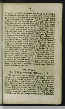28. März. Der Jülich-Clevesche Erbfolgestreit
