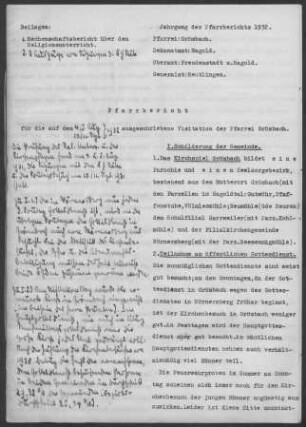Grömbach-Wörnersberg mit Garrweiler: Pfarrbericht 1932