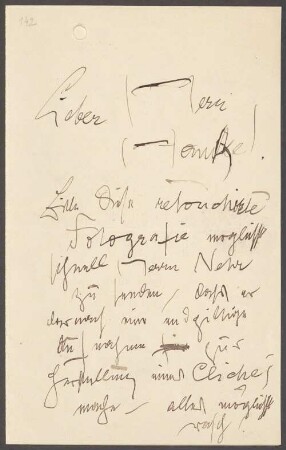 Brief von Gustav Klimt an Franz Hauke - BSB Autogr. Klimt, Gustav