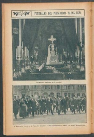 Funerales del presidente Sáenz Peña - [Ilustración]