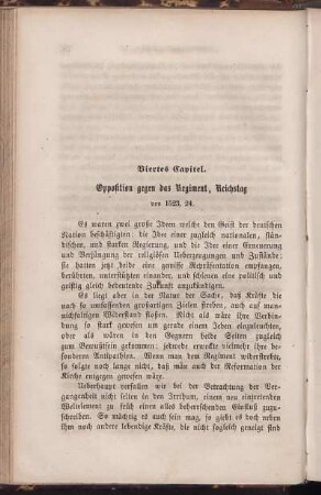 Viertes Capitel. Opposition gegen das Regiment, Reichstag von 1523, 24.