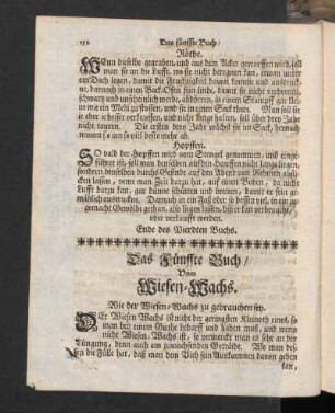 Das Fünffte Buch/ Vom Wiesen-Wachs