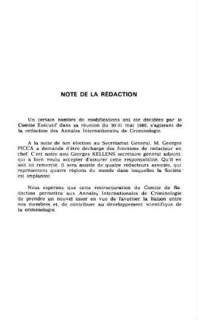 Note de la rédaction