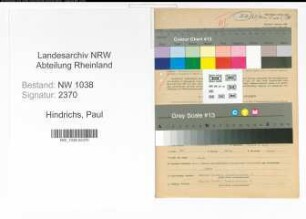 Entnazifizierung Paul Hindrichs , geb. 09.10.1914 (Prokurist)