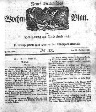 No. 43, Sonnabend, den 22.Oktober 1836