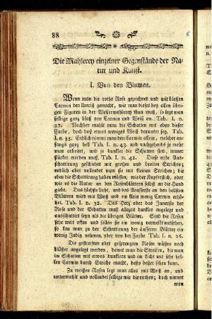Die Mahlerey einzelner Gegenstände der Natur und Kunst.