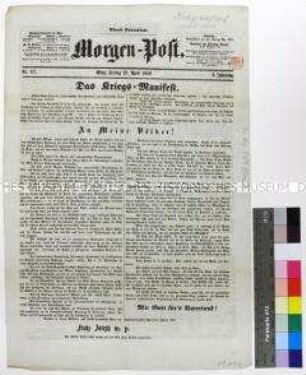 Abend-Nebenblatt der Wiener Zeitung "Morgen-Post"