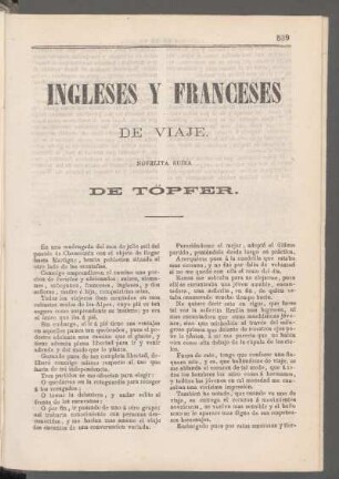 Ingleses y franceses de viaje. : Novelita suiza de Töpfer