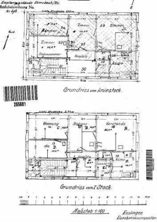 Ebersbach (Fils): Empfangsgebäude Grundrisse UG,1.Stock