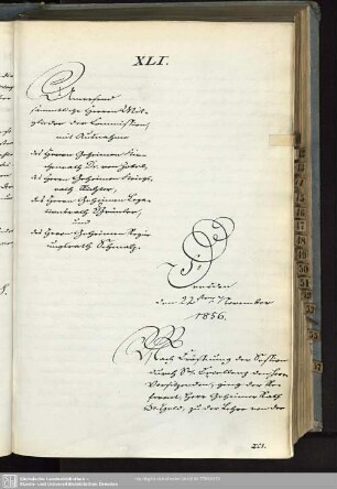 XLI., 22. November 1856