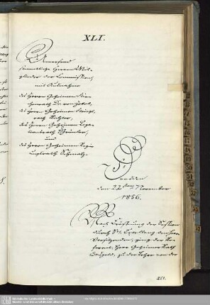XLI., 22. November 1856