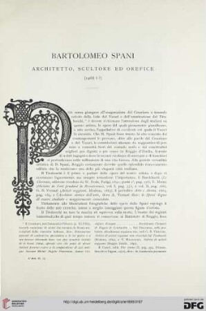 2: Bartolomeo Spani : architetto, scultore ed orefice (1468 ?)
