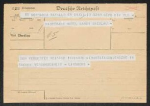 Brief von Elisabeth Lindner und Ludwig Lindner an Gerhart Hauptmann