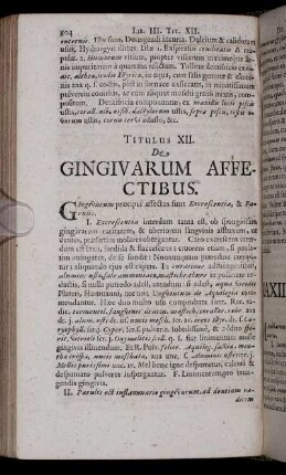 Titulus XII. De Gingivarum Affectibus