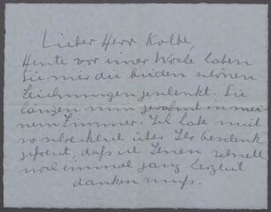 Brief von Gabriele Ott-Boeddinghaus an Georg Kolbe