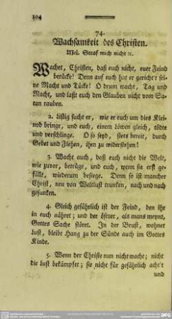 74. Wachsamkeit des Christen
