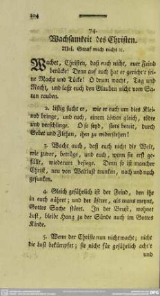 74. Wachsamkeit des Christen