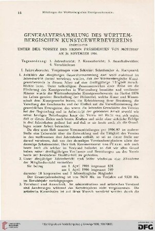 Generalversammlung des württembergischen Kunstgewerbevereins