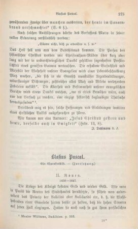275-293 Blasius Pascal : ein Charakterbild (Fortsetzung)