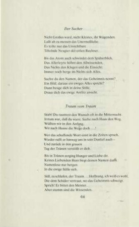 Der Sucher / Traum vom Traum