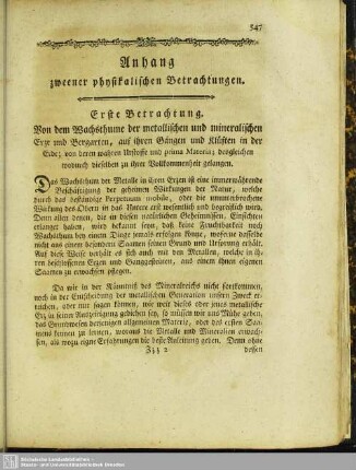 Anhang zweener physikalischen Betrachtungen