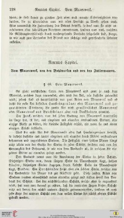 Neuntes Capitel: Vom Mauerwerk, von den Bohlwerken und von den Futtermauern