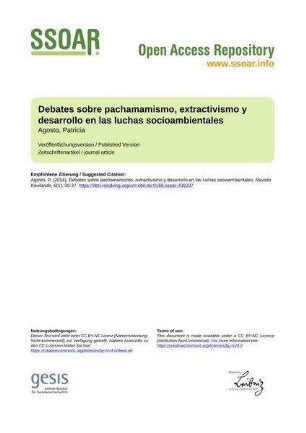 Debates sobre pachamamismo, extractivismo y desarrollo en las luchas socioambientales