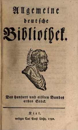 Allgemeine deutsche Bibliothek. 111. 1792