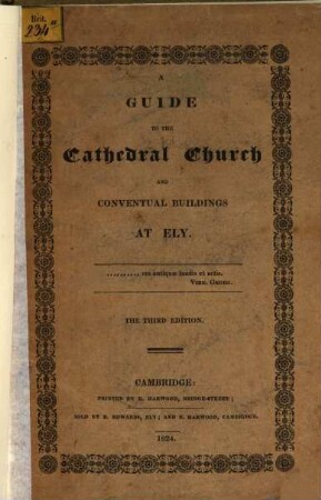 A guide to the Cathedral Church and conventual buildings at Ely