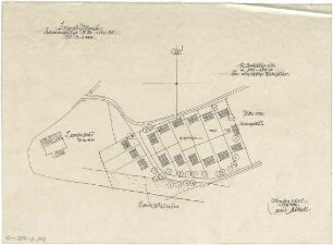 Gsaenger, Gustav; Moosburg - Bonau (Bayern); Krisensiedlung - Bebauung, Pl. Nr. 1153-55 (Lageplan)