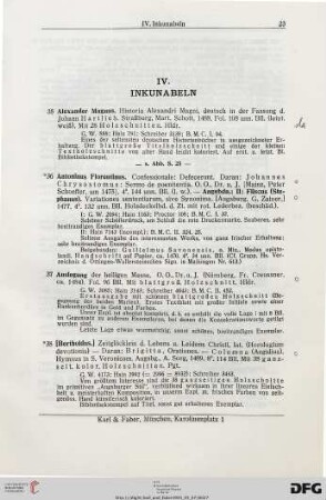 IV. Inkunabeln (Nr. 35-71)