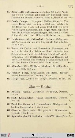 Glas – Kristall (Nr. 414-432)