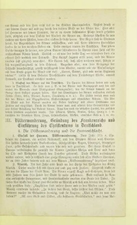 III. Völkerwanderung, Gründung des Frankenreichs und Einführung des Christentums in Deutschland