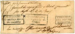 Geldschein, 2 Lire, 1848