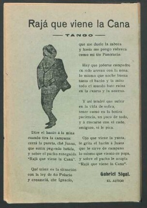 Rajá que viene la cana : Tango