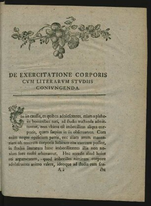 De Exercitatione Corporis Cum Literarum Studiis Coniungenda