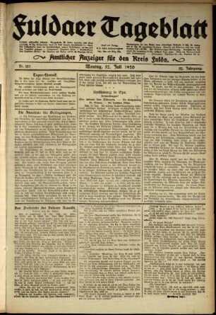 Ausgabe vom Montag, den 12. Juli 1920.