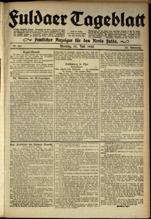 Ausgabe vom Montag, den 12. Juli 1920.