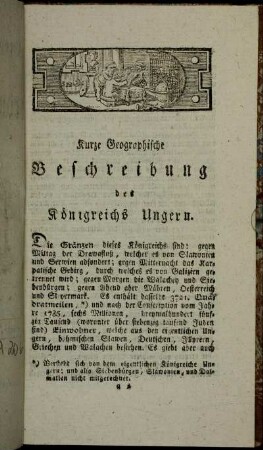 Kurze Geographische Beschreibung des Königreichs Ungern.