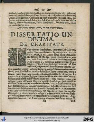 Dissertatio Undecima. De Charitate