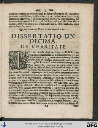 Dissertatio Undecima. De Charitate