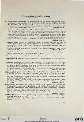 Silberschmiede-Arbeiten (Nr. 411-437)