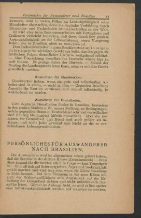 Persönliches für Auswanderer nach Brasilien.