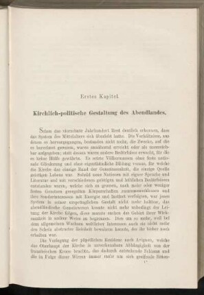 Erstes Kapitel. Kirchlich-politische Gestaltung des Abendlandes.
