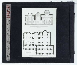 Istanbul, Pantokrator-Kloster (Zeyrek-Moschee) : Grundriss und Schnitt